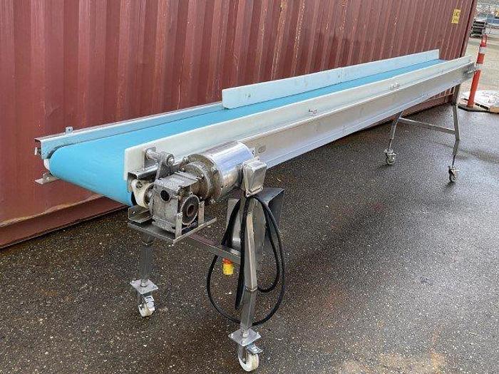 Used 15.5'L Flat Belt Conveyor