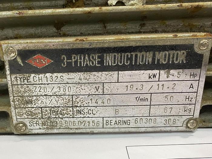 Used PEM 7.5 Hp Induction Motor