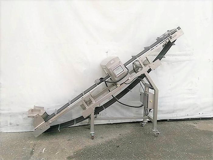 Used Safeline Metal Detector on 80" high Incline Conveyor