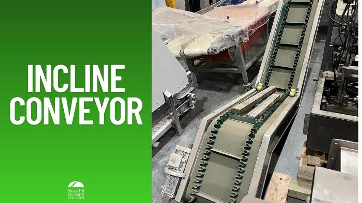 Used Cleated Flat Belt Incline Conveyor