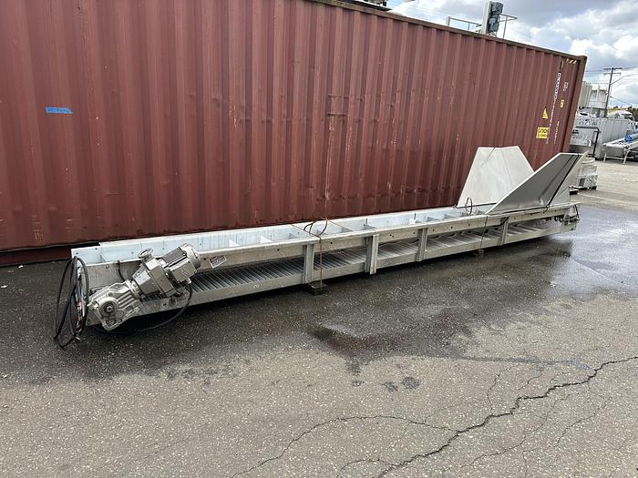 Used 21'L Incline Unloading Conveyor