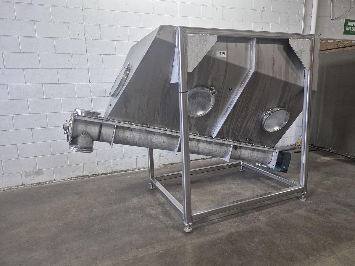 Used Stainless Steel Hopper with Inclined Screw Auger