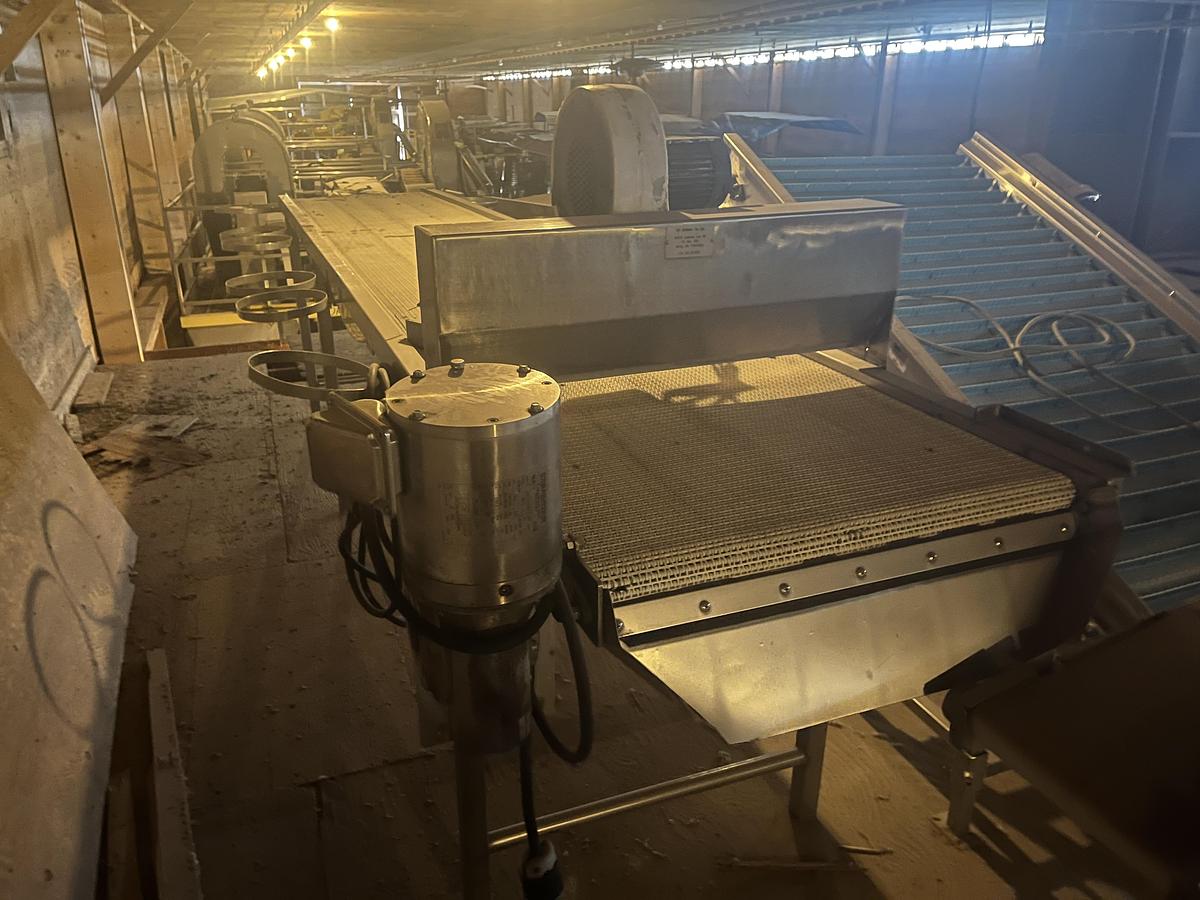 Used 16ft Modular Belt Conveyor with Air Knife
