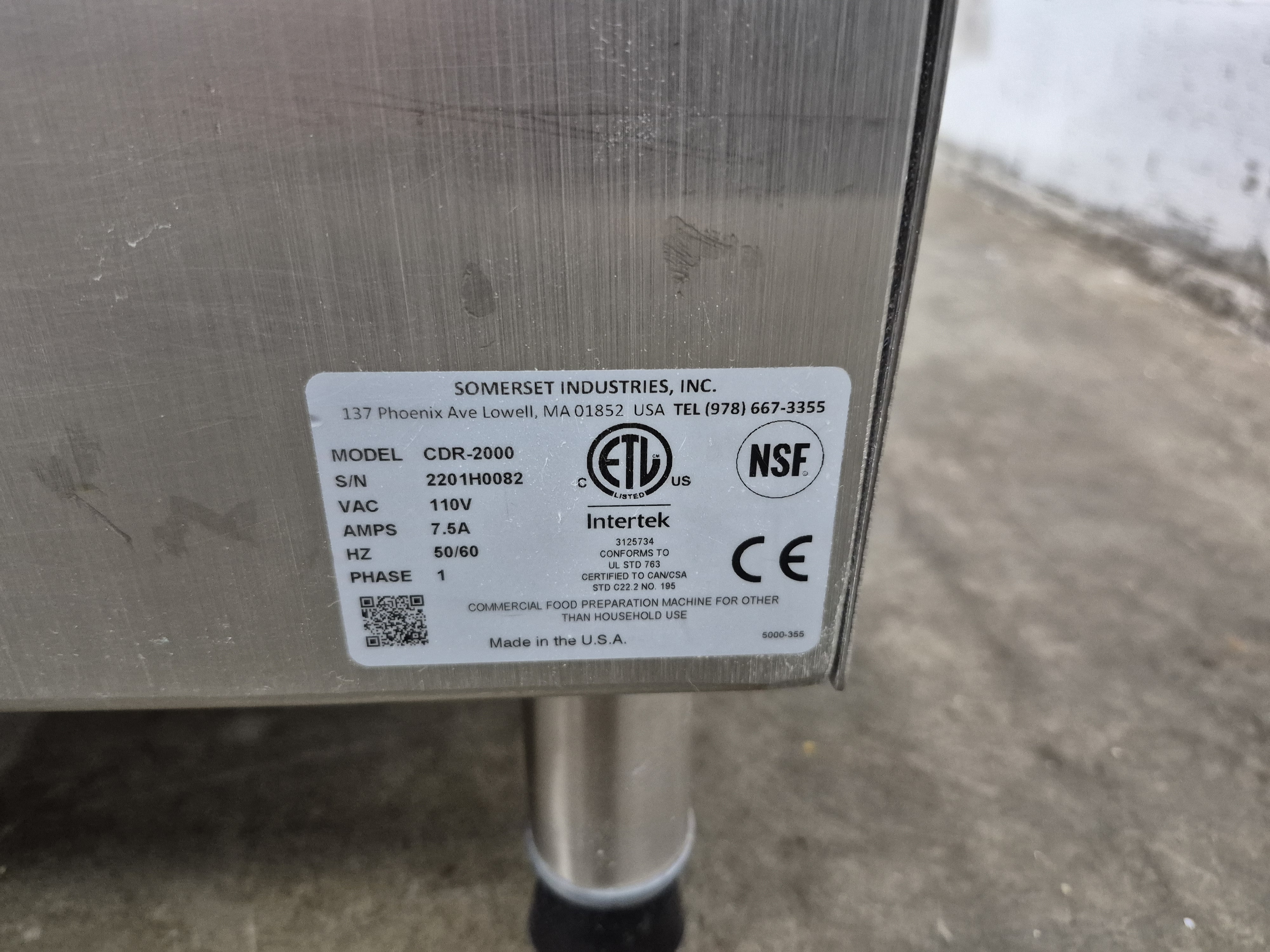 Used Somerset CDR-2000 Double Pass Dough Sheeter