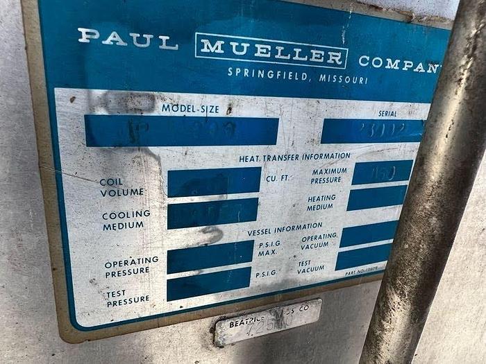 Used Mueller MP600 Jacketed Cooling Tank
