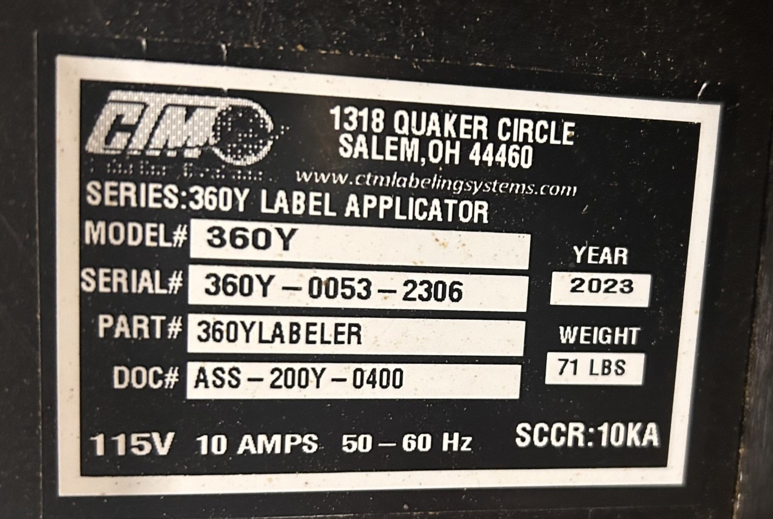 Used CTM Labeler 360Y