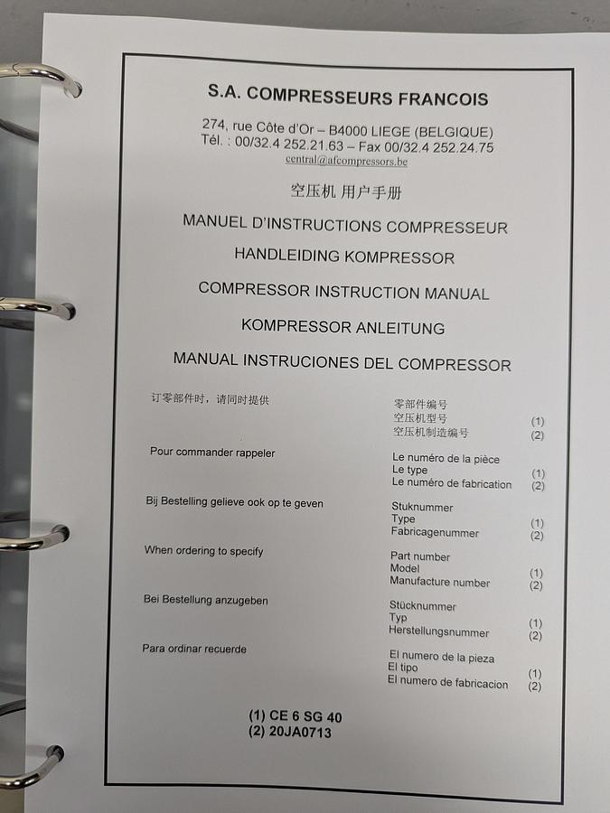 Used Compresseurs François CE6 Air Compressor