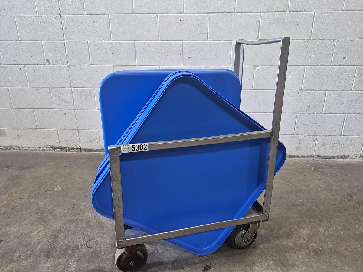 Used Stainless Steel Meat Buggy Lid Cart with Lids