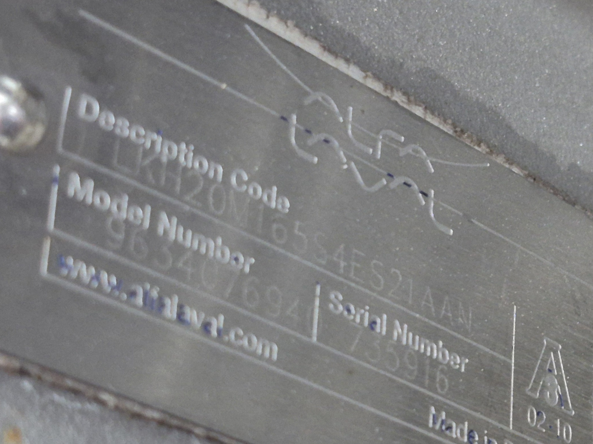 Used Alfa Laval LKH-20 Centrifugal Pump