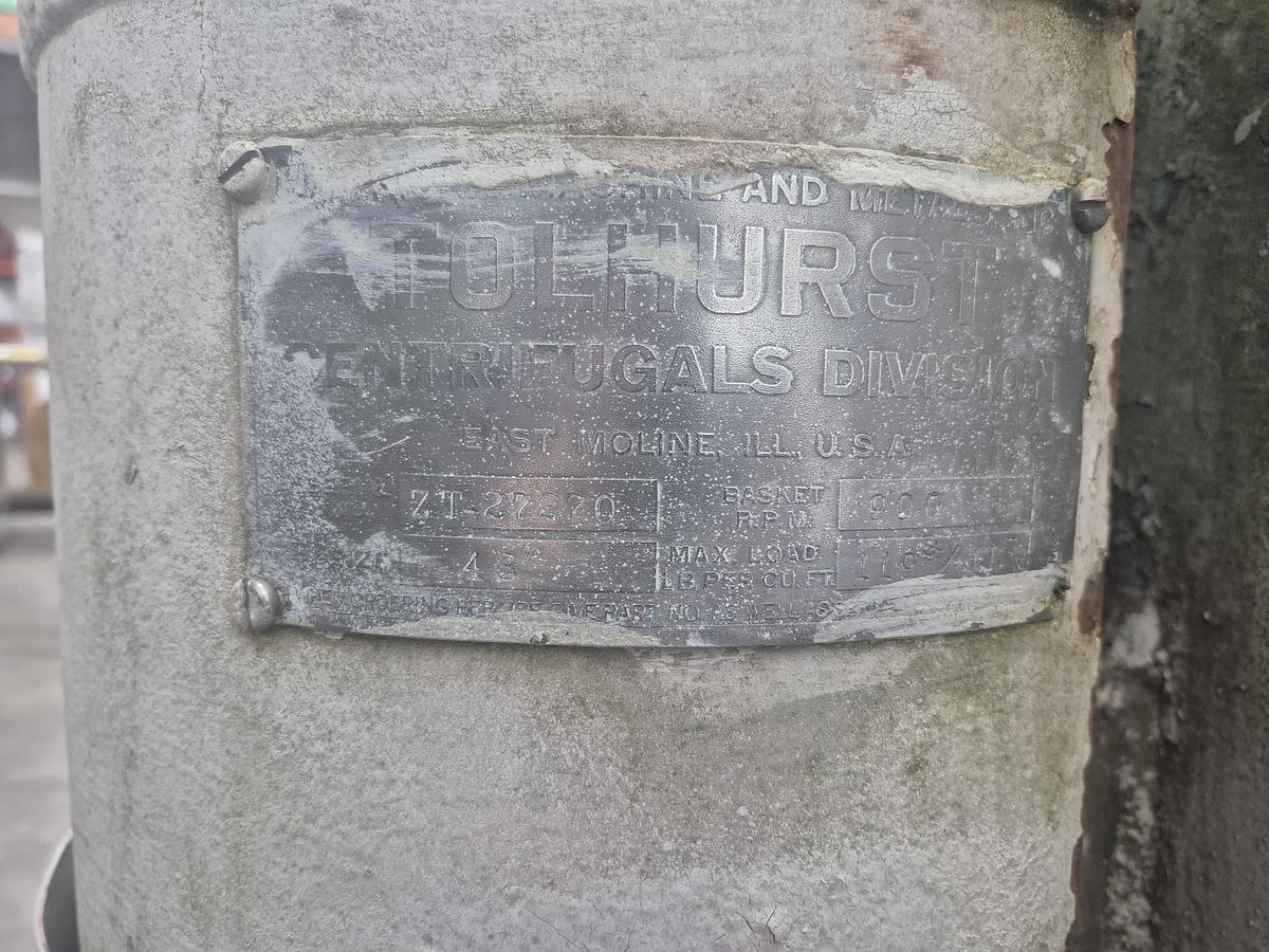 Used Tolhurst Centrifuge Dryer 