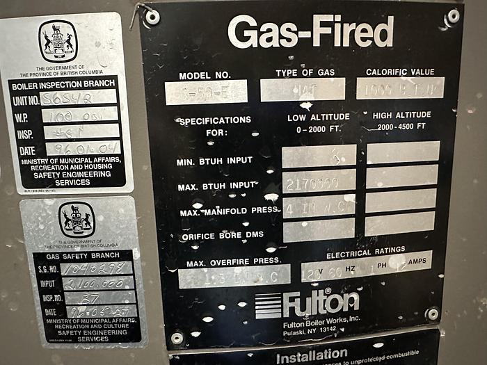 Used 50HP Fulton Boiler
