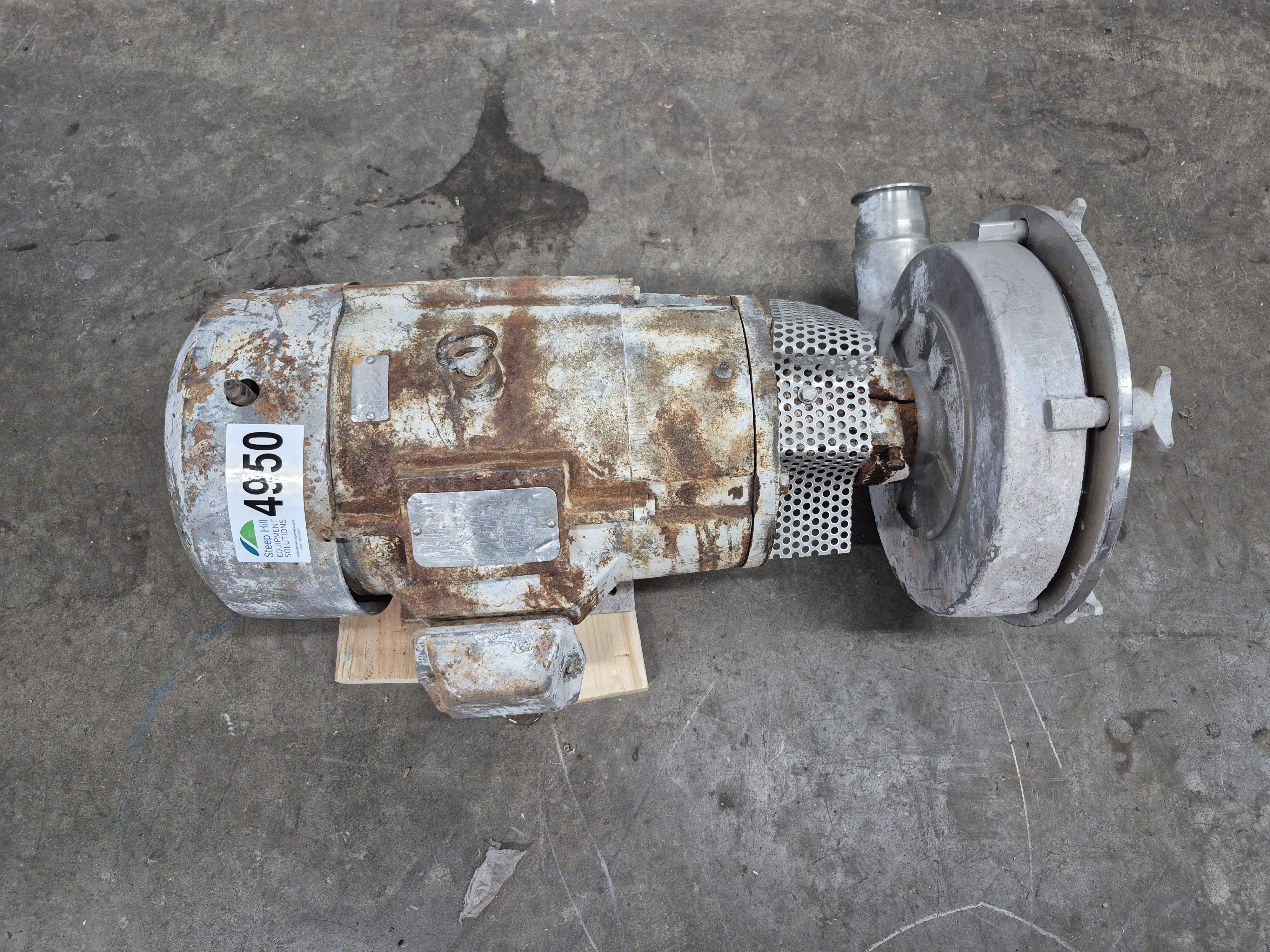 Used SS Centrifugal Pump with 10 HP Motor