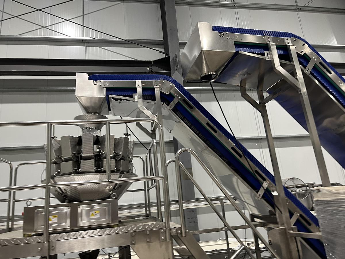 Used Foshan Samfull Packaging Machine with Z-Style Conveyors, Multihead Scales, Mezzanine and Bagger