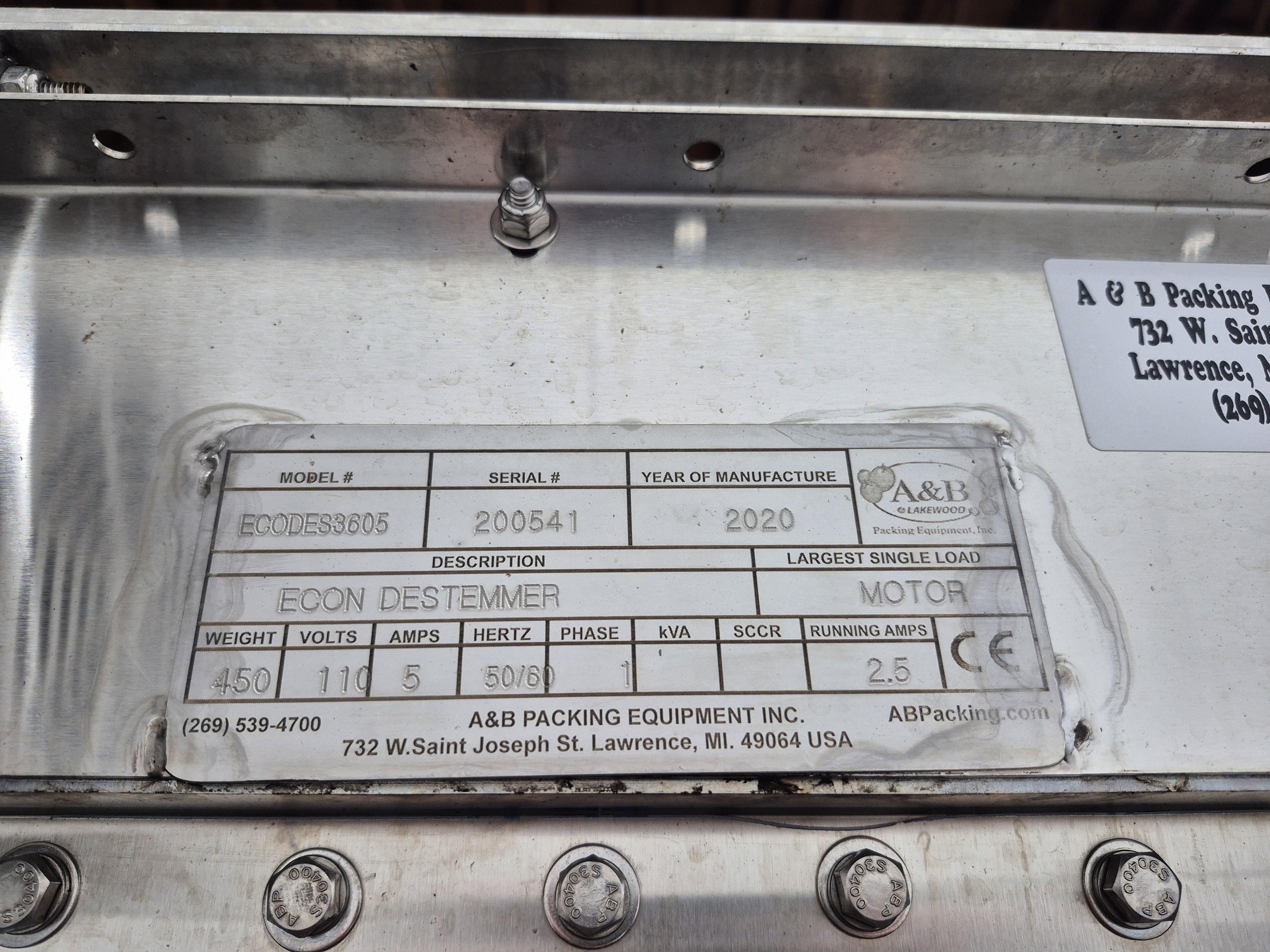 Used A&B Berry Destemmer 