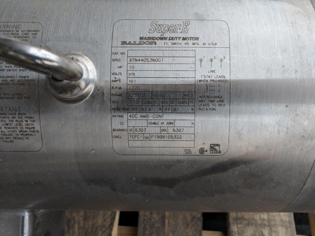 Used Baldor 10hp Washdown Motor