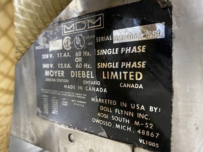 Used Moyer Diebel SW400R Glass Washer