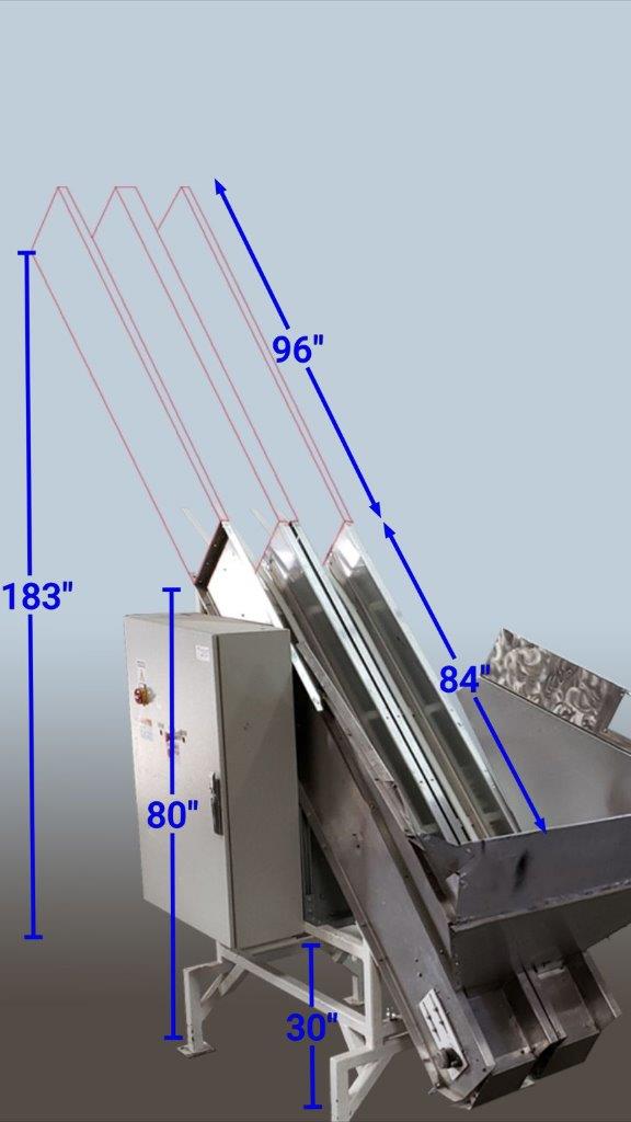 Used Custtech 60° Incline Infeed Conveyor