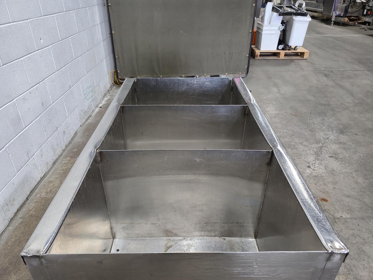 Used 3-Compartment Stainless Steel Mobile Soaking Tank & Utility Cart