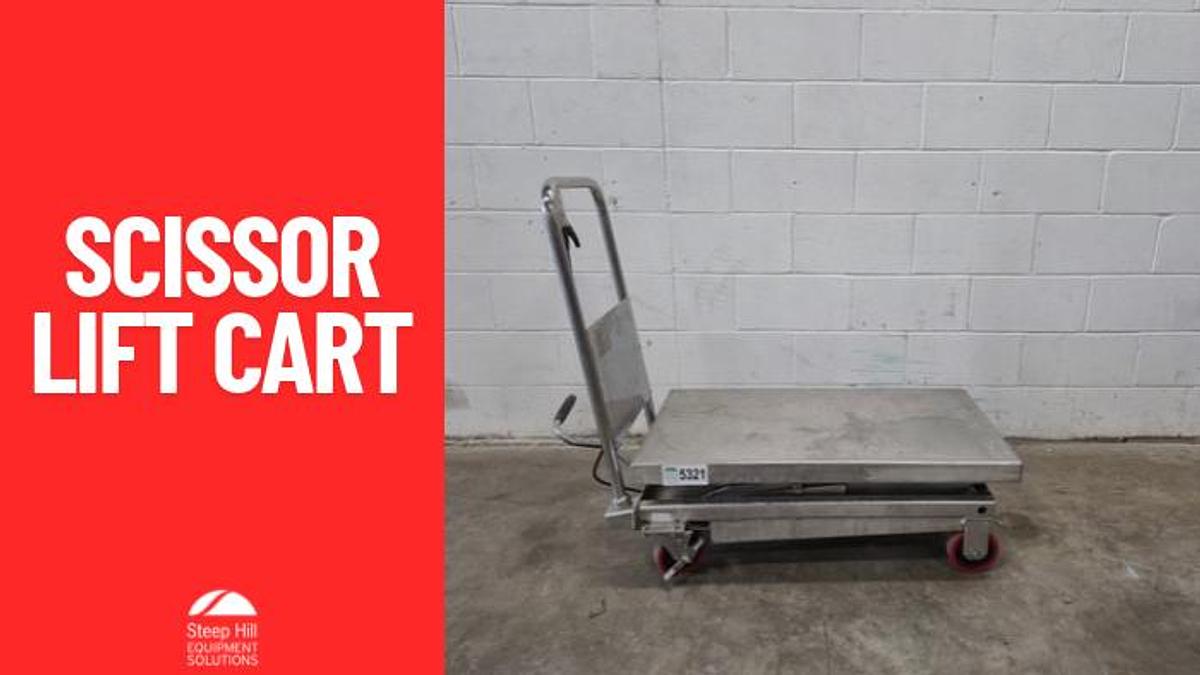 Used Stainless Steel Scissor Lift Cart