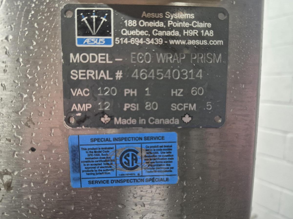 Used Aesus Eco Wrap Prism Labelling Machine