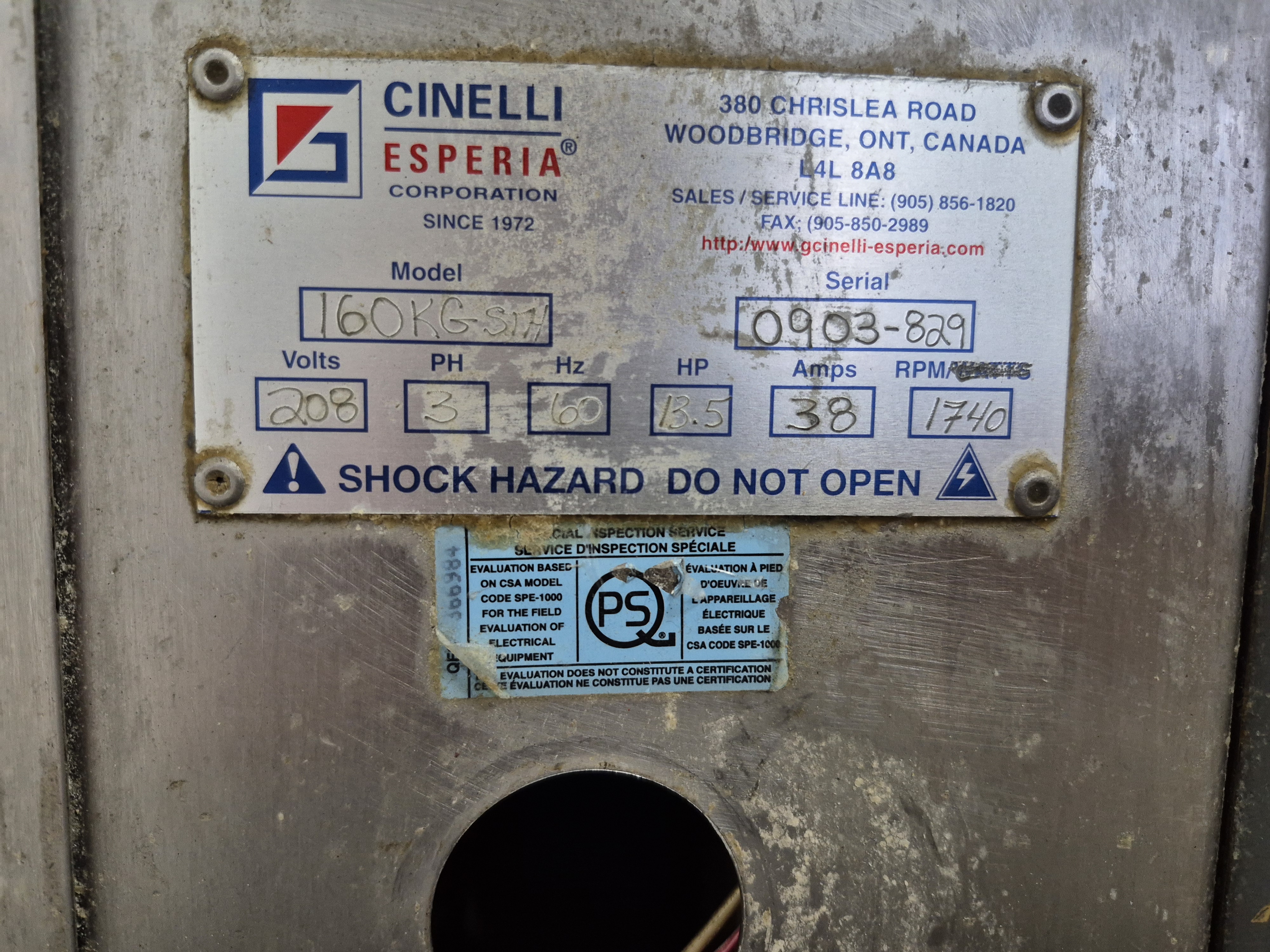 Used Cinelli 160KG-S1H Tilting Spiral Mixer