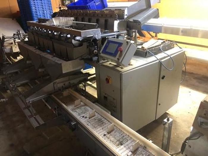 Used A&B 9-Lane Linear Weigh & Fill for Clam Shells
