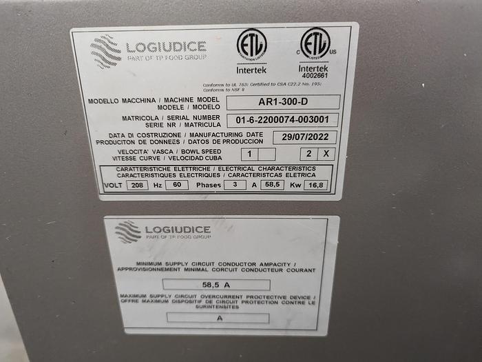 Used Logiudice Overturnable Spiral Mixer