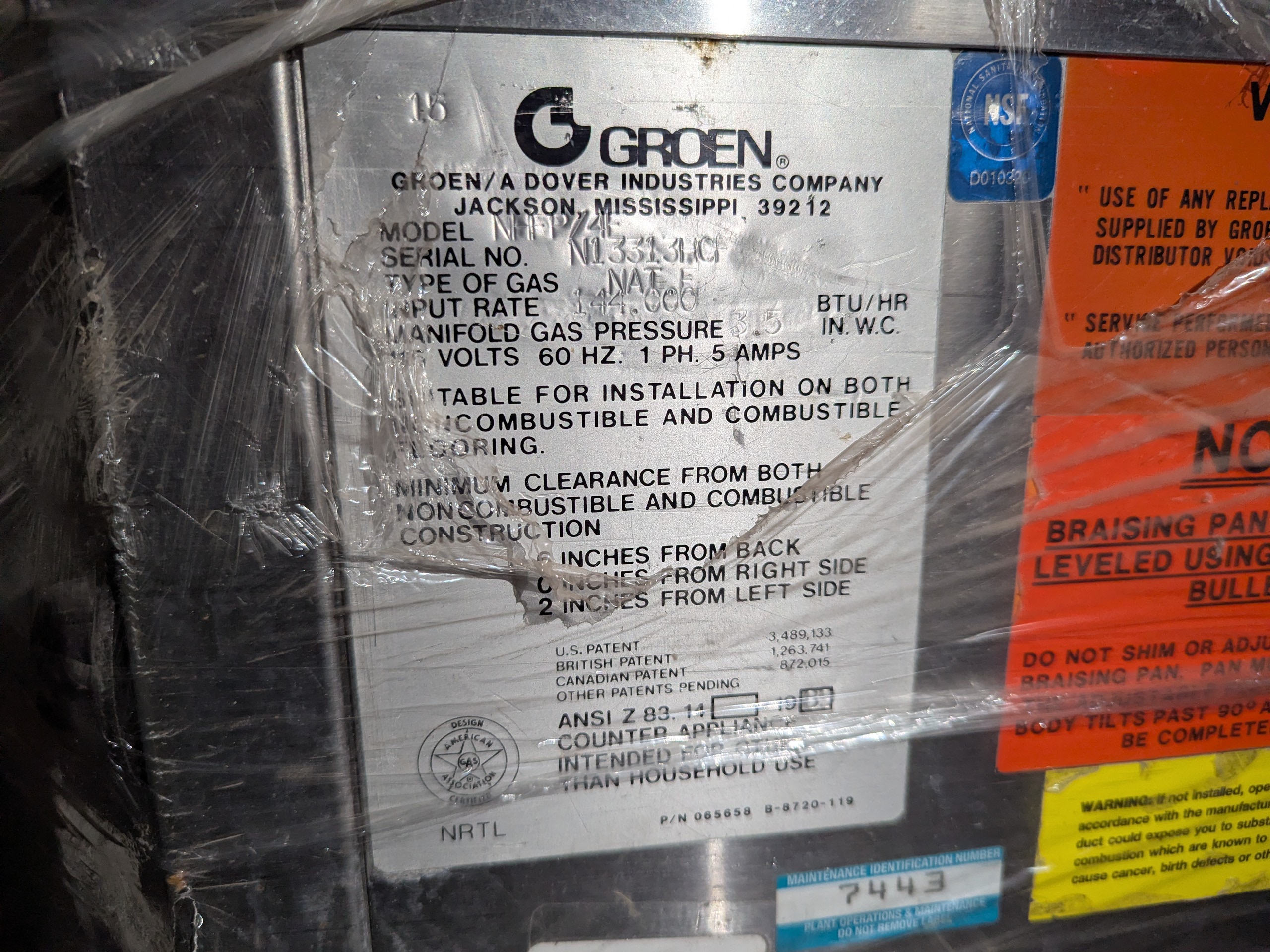 Used Groen Tilting Skillet