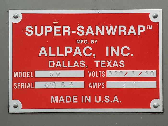 Used Allpac SW Super-Sanwrap™ Fin Seal Wrapper