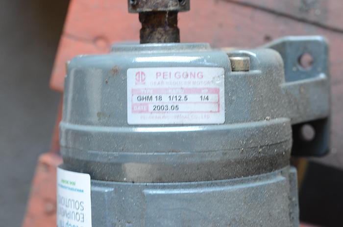 Used PEI Gony 1:12.5 Ratio Gearbox and Teco 1/4 Hp Motor