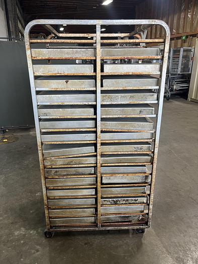 Used Roll-In Double Oven Rack with Pans