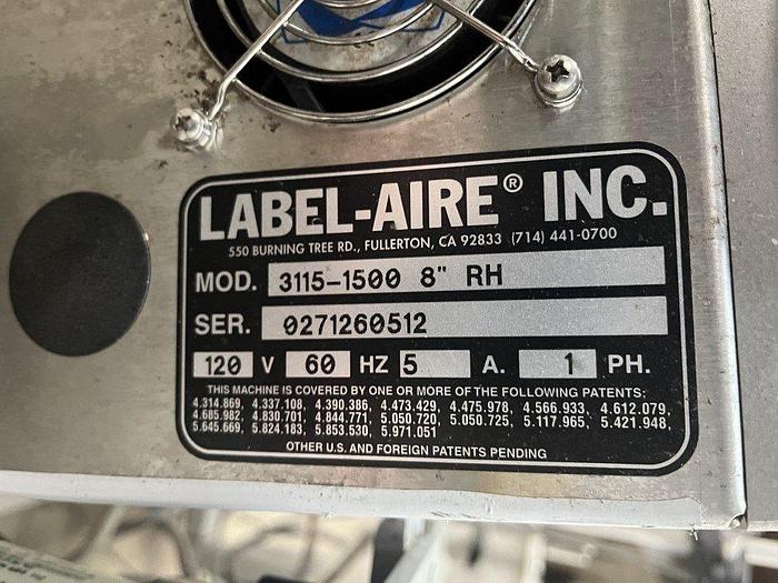 Used Label-Aire 3115-1500 Label Applicator