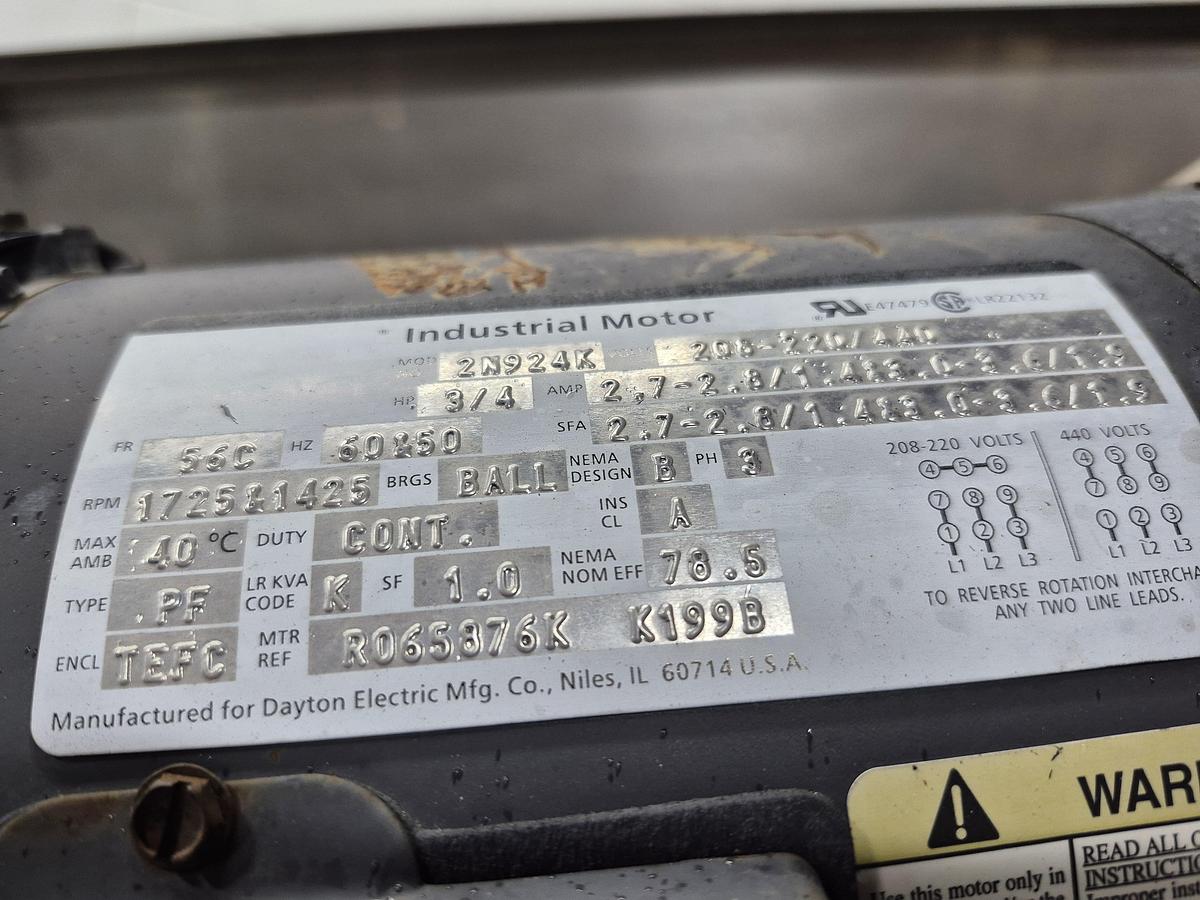 Used Incline Conveyor with 30 Gallon Tank