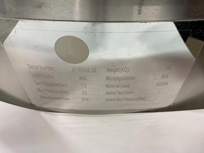 Used 800L Stainless Steel Tank