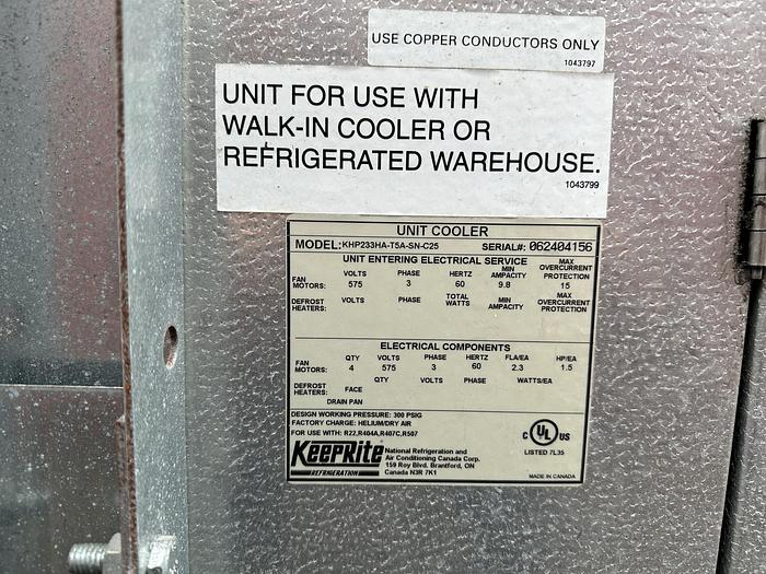 Used KeepRite High Profile Evaporator