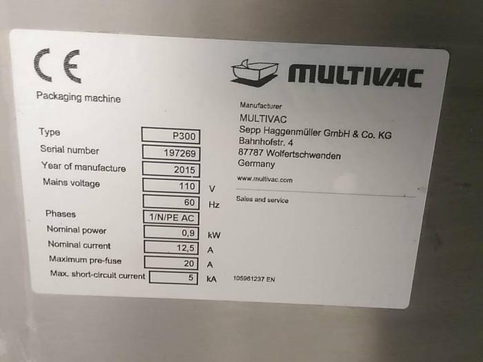 Used Multivac P300 Chamber Vacuum Sealer