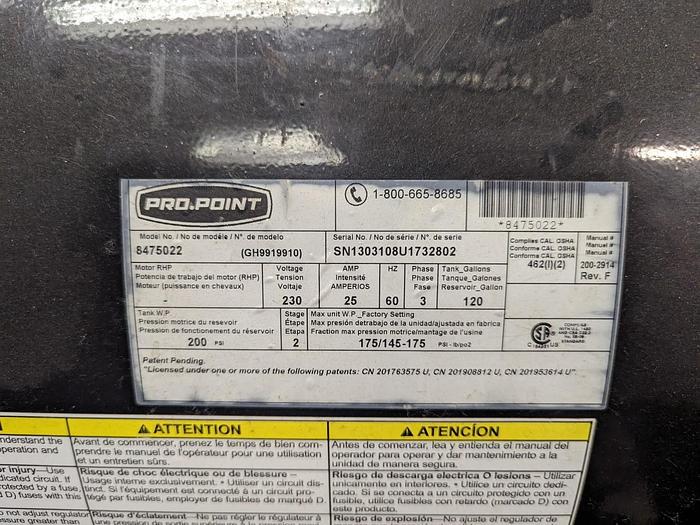 Used Pro.Point Horizontal-Style Air Compressor