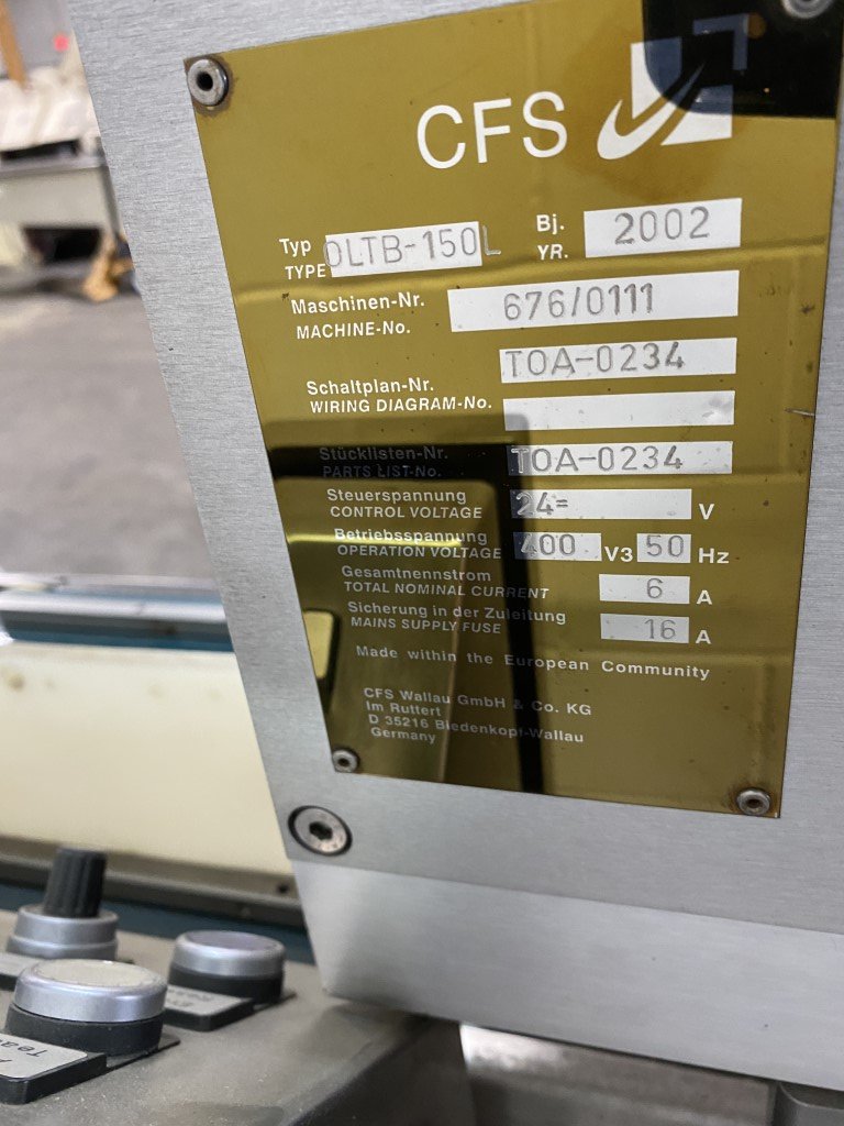 Used CFS OLTB-150L Print & Apply Labeller