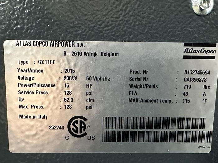 Used Atlas Copco Air Compressor