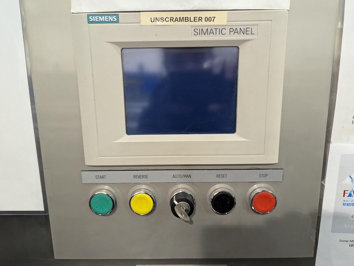 Used Posimat Bottle Silo and BI-N-35 Unscrambler