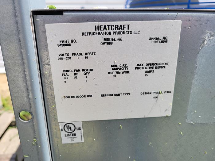 Used Heatcraft Bohn DVT008 Air-Cooled Condenser