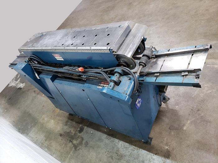 Used Mateer-BURT Roll-Thru Hot Glue Wrap Labeller