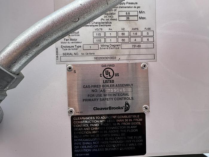 Used Cleaver-Brooks 30HP Modular Steam Boiler