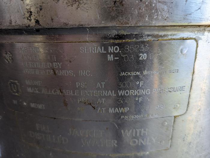 Used Groen DHT/20 Steam Jacketed Tilt Kettle