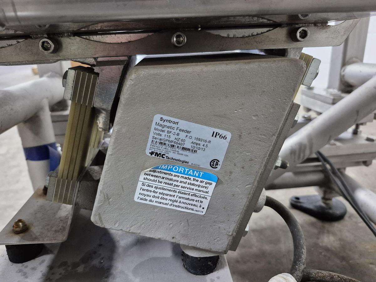 Used Stainless Steel Hopper with Vibratory Feeder on Load Cells