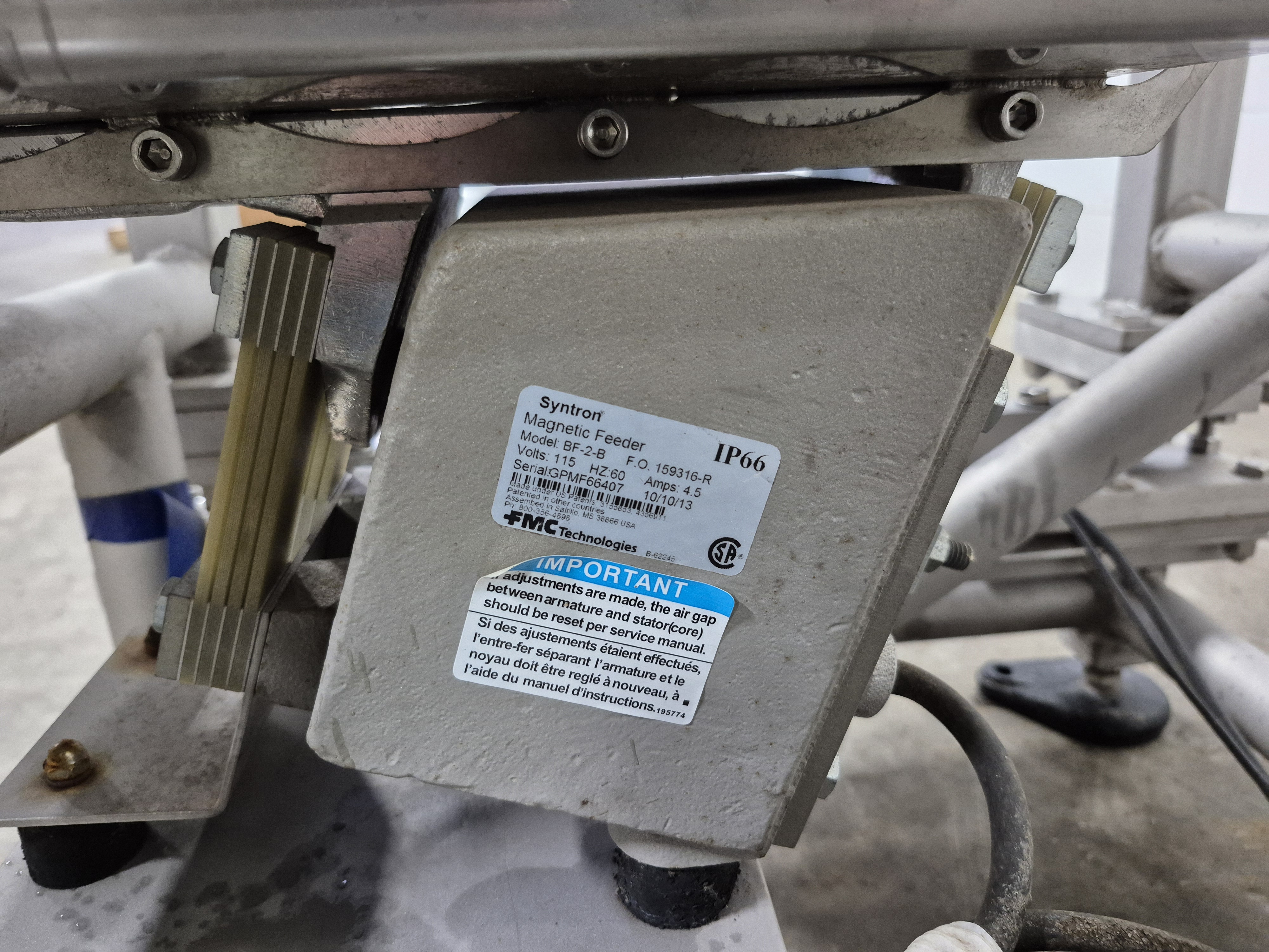 Used Stainless Steel Hopper with Vibratory Feeder on Load Cells