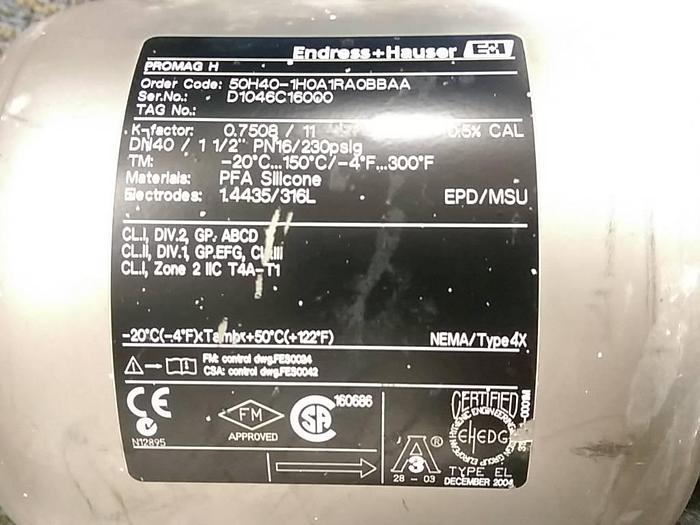 Used Endress and Hauser Promag 50 Flow Meter