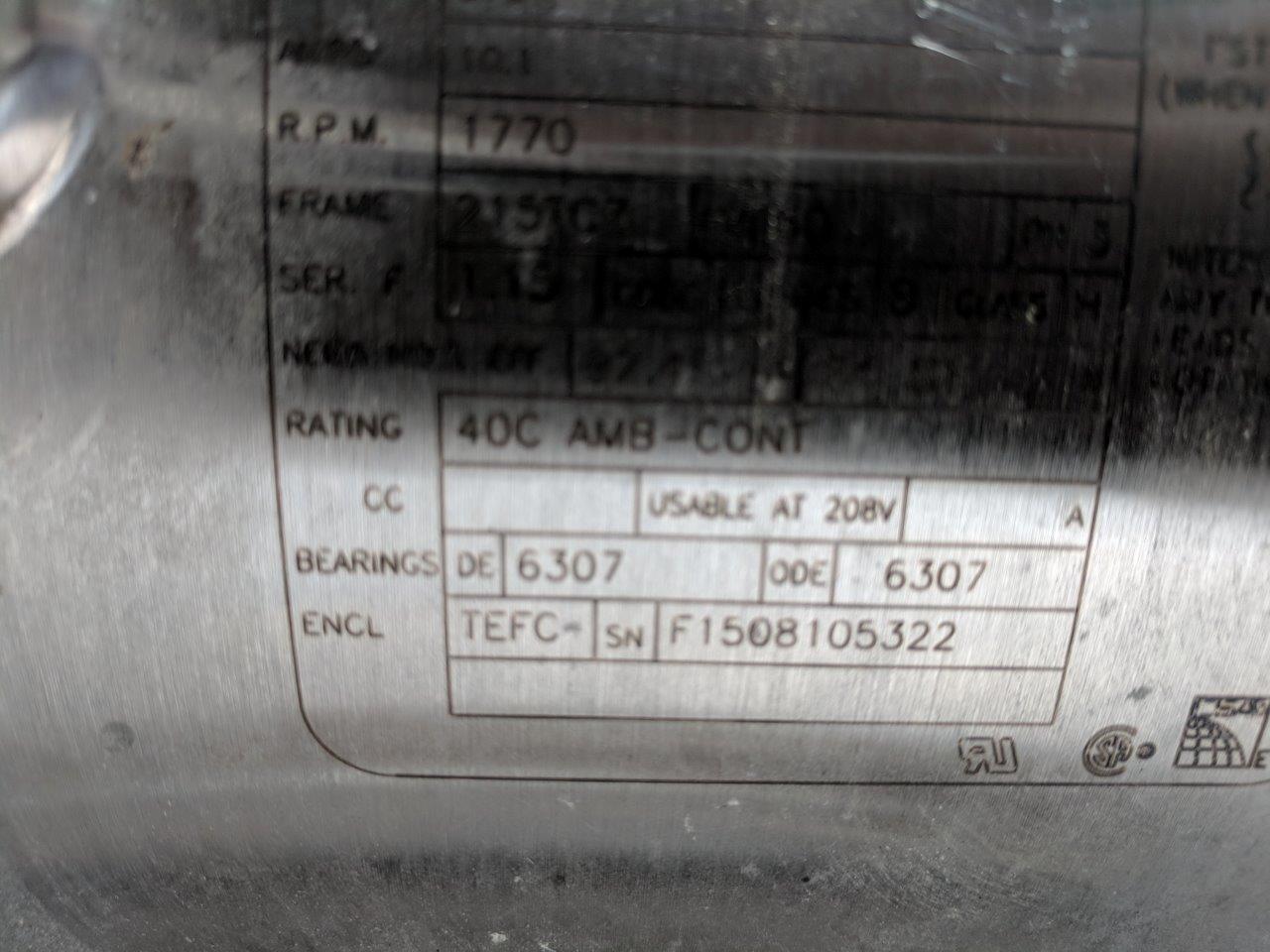 Used Baldor 10hp Washdown Motor