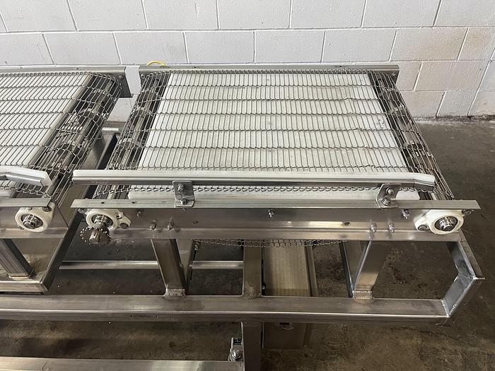 Used Three-Section Wire Conveyor with Rails