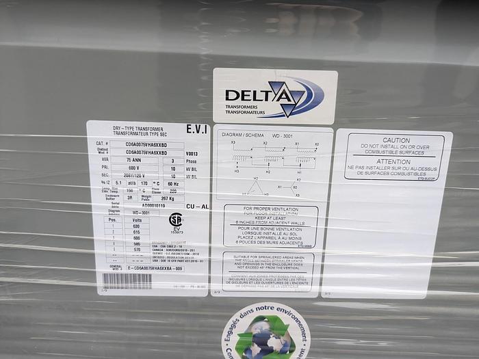 Delta 75kVA Distribution Transformer